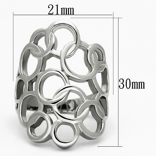 Jewellery Kingdom Ladies Circles No Stone Stainless Steel Flat Contemporary Ring (Silver) Secondary image