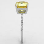 Jewellery Kingdom Ladies Citrine Asscher Ct Sterling Engagement Solitaire 2 Carat Ring (Silver) - Jewelry Rings - British D'sire