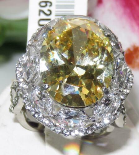 Jewellery Kingdom Ladies Citrine Cocktail Cubic Zirconia 14CT Marquise Stainless Steel Ring (Yellow) - Jewelry Rings - British D'sire