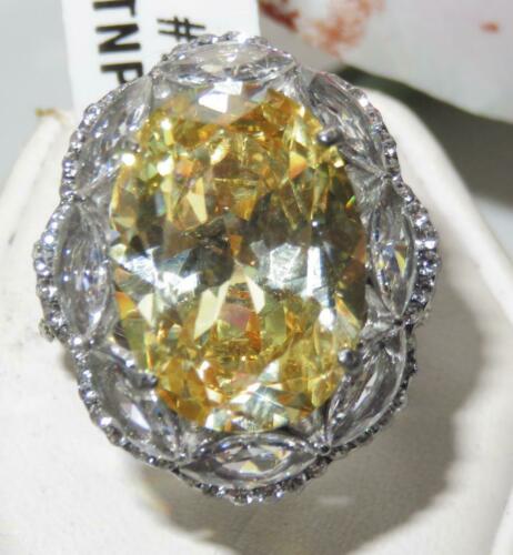 Jewellery Kingdom Ladies Citrine Cocktail Cubic Zirconia 14CT Marquise Stainless Steel Ring (Yellow) - Jewelry Rings - British D'sire