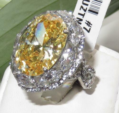 Jewellery Kingdom Ladies Citrine Cocktail Cubic Zirconia 14CT Marquise Stainless Steel Ring (Yellow) - Jewelry Rings - British D'sire