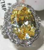 Jewellery Kingdom Ladies Citrine Cocktail Cubic Zirconia 14CT Marquise Stainless Steel Ring (Yellow) - Jewelry Rings - British D'sire