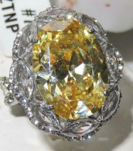 Jewellery Kingdom Ladies Citrine Cocktail Cubic Zirconia 14CT Marquise Stainless Steel Ring (Yellow) - Jewelry Rings - British D'sire