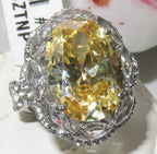 Jewellery Kingdom Ladies Citrine Cocktail Cubic Zirconia 14CT Marquise Stainless Steel Ring (Yellow) - Jewelry Rings - British D'sire