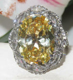 Jewellery Kingdom Ladies Citrine Cocktail Cubic Zirconia 14CT Marquise Stainless Steel Ring (Yellow) - Jewelry Rings - British D'sire
