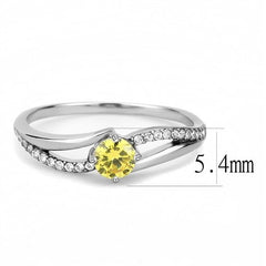 Jewellery Kingdom Ladies Citrine Simulated Diamond Accents Stainless Steel Elegant Ring - Jewelry Rings - British D'sire