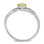 Jewellery Kingdom Ladies Citrine Simulated Diamond Accents Stainless Steel Elegant Ring - Jewelry Rings - British D'sire