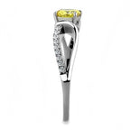 Jewellery Kingdom Ladies Citrine Solitaire 2 Carat Cz Stainless Steel Ring Silver (Yellow) - Jewelry Rings - British D'sire