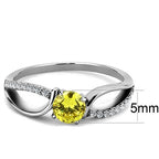 Jewellery Kingdom Ladies Citrine Solitaire 2 Carat Cz Stainless Steel Ring Silver (Yellow) - Jewelry Rings - British D'sire