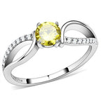 Jewellery Kingdom Ladies Citrine Solitaire 2 Carat Cz Stainless Steel Ring Silver (Yellow) - Jewelry Rings - British D'sire