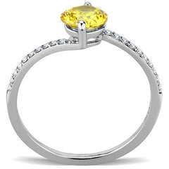 Jewellery Kingdom Ladies Citrine Solitaire 225 Carat Stainless Steel Cubic Zirconia Ring - Jewelry Rings - British D'sire