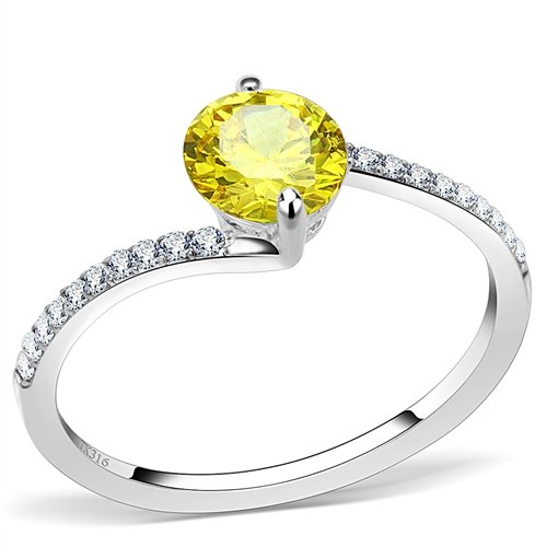 Jewellery Kingdom Ladies Citrine Solitaire 225 Carat Stainless Steel Cubic Zirconia Ring - Jewelry Rings - British D'sire Main image