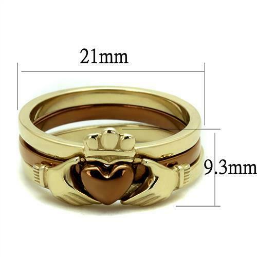 Jewellery Kingdom Ladies Claddagh Wedding Engagement Band Set Ring Secondary image