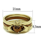 Jewellery Kingdom Ladies Claddagh Wedding Engagement Band Set Stainless Steel Ring (Gold) - Engagement Rings - British D'sire