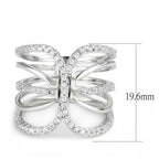 Jewellery Kingdom Ladies Claw Band Wide Comfort Cubic Zirconia Rhodium Ring (Silver) - Jewelry Rings - British D'sire