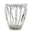 Jewellery Kingdom Ladies Claw Band Wide Comfort Cubic Zirconia Rhodium Ring (Silver) - Jewelry Rings - British D'sire