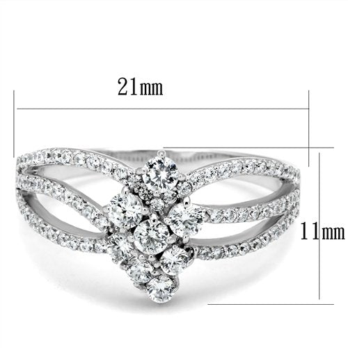 Jewellery Kingdom Ladies Cluster 4 Carat Engagement Handmade Sparkling Sterling Silver Ring Secondary image