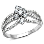 Jewellery Kingdom Ladies Cluster 4 Carat Engagement Sterling Handmade Sparkling Ring (Silver) - Jewelry Rings - British D'sire