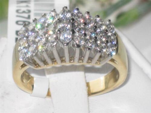 Jewellery Kingdom Ladies Cluster Cathedral Shape Dress Sparkling Ring 1.5k (Gold) Secondary image