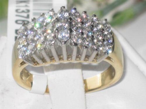 Jewellery Kingdom Ladies Cluster Cathedral Shape Dress Sparkling Ring 1.5k (Gold) - Jewelry Rings - British D'sire
