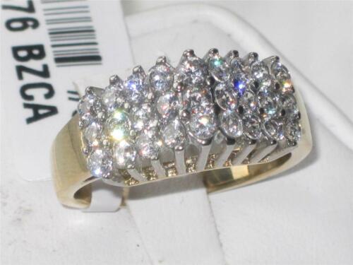Jewellery Kingdom Ladies Cluster Cathedral Shape Dress Sparkling Ring 1.5k (Gold) - Jewelry Rings - British D'sire