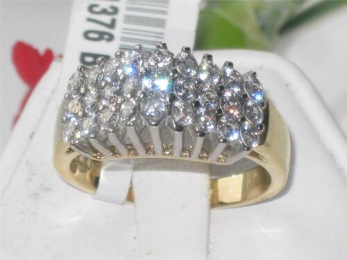 Jewellery Kingdom Ladies Cluster Cathedral Shape Dress Sparkling Ring 1.5k (Gold) - Jewelry Rings - British D'sire