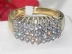 Jewellery Kingdom Ladies Cluster Cathedral Shape Dress Sparkling Ring 1.5k (Gold) - Jewelry Rings - British D'sire