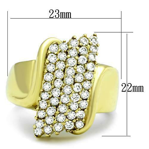 Jewellery Kingdom Ladies Cluster Clear Sparkling 18kt Comfort Ring (Gold Band) Secondary image