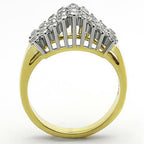 Jewellery Kingdom Ladies Cluster Raised Realistic Sparkling Steel 18 Carat Ring (Gold) - Jewelry Rings - British D'sire