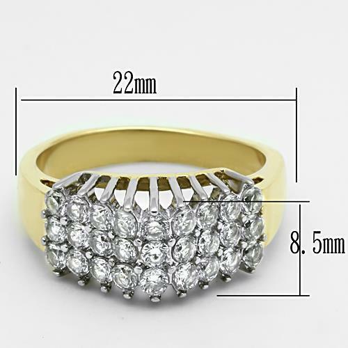 Jewellery Kingdom Ladies Cluster Raised Realistic Sparkling Steel 18 Carat Ring (Gold) Secondary image