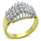 Jewellery Kingdom Ladies Cluster Raised Realistic Sparkling Steel 18 Carat Ring (Gold) - Jewelry Rings - British D'sire