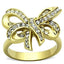 Jewellery Kingdom Ladies Cocktail Bow Pave Cubic Zirconia 18 Carat Ring (Gold) - Jewelry Rings - British D'sire