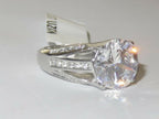 Jewellery Kingdom Ladies Cocktail Cubic Zirconia 8 Carat Stainless Steel Solitaire Accents Ring (Silver) - Jewelry Rings - British D'sire