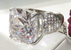Jewellery Kingdom Ladies Cocktail Cushion Cut Big 1.7 Carat Stainless Steel Statement Ring - Jewelry Rings - British D'sire