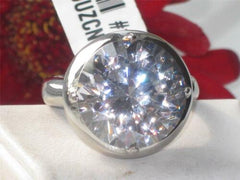 Jewellery Kingdom Ladies Cocktail Cz 19 Carat Solitaire Stainless Steel Cz Big Sparkling Ring - Jewelry Rings - British D'sire