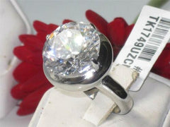 Jewellery Kingdom Ladies Cocktail Cz 19 Carat Solitaire Stainless Steel Cz Big Sparkling Ring - Jewelry Rings - British D'sire