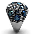 Jewellery Kingdom Ladies Cocktail Cz Blue Montana Sapphire Stainless Steel Ring - Jewelry Rings - British D'sire