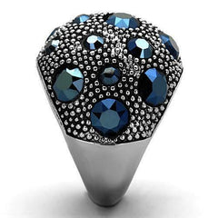 Jewellery Kingdom Ladies Cocktail Cz Blue Montana Sapphire Stainless Steel Ring - Jewelry Rings - British D'sire