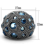 Jewellery Kingdom Ladies Cocktail Cz Blue Montana Sapphire Stainless Steel Ring - Jewelry Rings - British D'sire