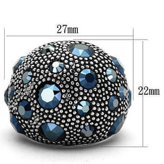 Jewellery Kingdom Ladies Cocktail Cz Blue Montana Sapphire Stainless Steel Ring - Jewelry Rings - British D'sire