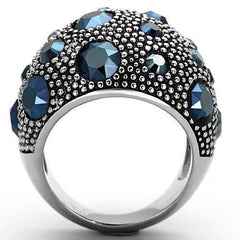 Jewellery Kingdom Ladies Cocktail Cz Blue Montana Sapphire Stainless Steel Ring - Jewelry Rings - British D'sire