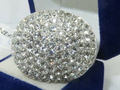 Jewellery Kingdom Ladies Cocktail Cz Sparkling Statement Pave Chunky Dome Ring (Silver) - Rings - British D'sire
