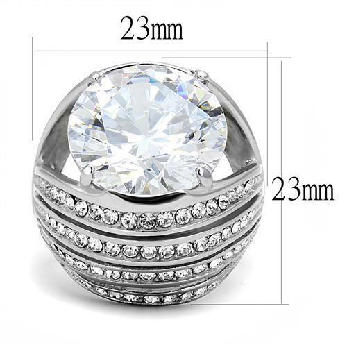 Jewellery Kingdom Ladies Cocktail Dome 7K Stainless Steel Ring (Silver) Secondary image