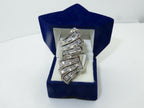 Jewellery Kingdom Ladies Cocktail Fan Cubic Zirconia Rhodium Statement Sale 7x108 Ring (Silver) - Jewelry Rings - British D'sire