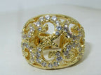 Jewellery Kingdom Ladies Cocktail Pave Dome Ring (Gold) - Rings - British D'sire