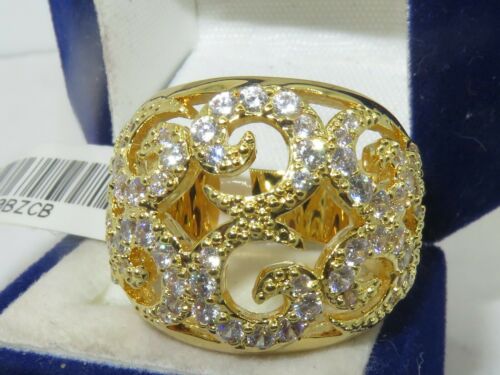 Jewellery Kingdom Ladies Cocktail Pave Dome Ring (Gold) - Rings - British D'sire