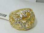 Jewellery Kingdom Ladies Cocktail Pave Dome Ring (Gold) - Rings - British D'sire