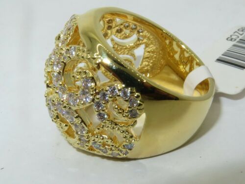 Jewellery Kingdom Ladies Cocktail Pave Dome Ring (Gold) - Rings - British D'sire