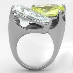Jewellery Kingdom Ladies Cocktail Pear Oval 14ct Cubic Zirconia Stainless Steel Ring (Silver) - Jewelry Rings - British D'sire
