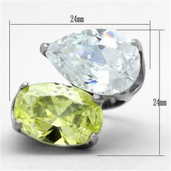 Jewellery Kingdom Ladies Cocktail Pear Oval 14ct Cubic Zirconia Stainless Steel Ring (Silver) - Jewelry Rings - British D'sire